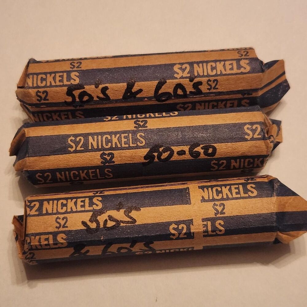 LOT OF THREE.
Rolls of circulated Nickles, all...